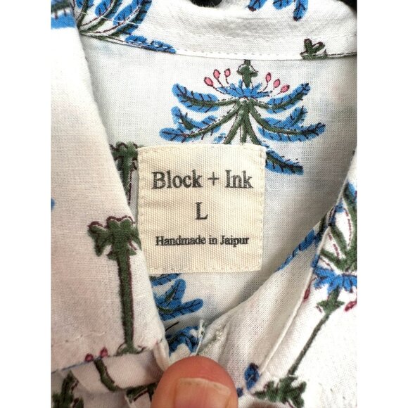 Mens Block printed Button front short sleeve - Picture 5 of 7